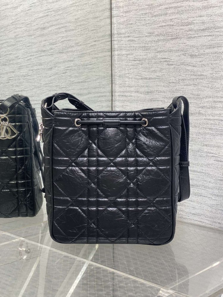 Сумка ведро кожаная Dior Caro 23 см фото 5