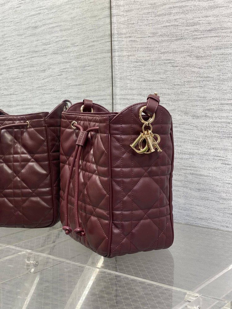 Сумка відро шкіряна Dior Caro 23 см фото 6