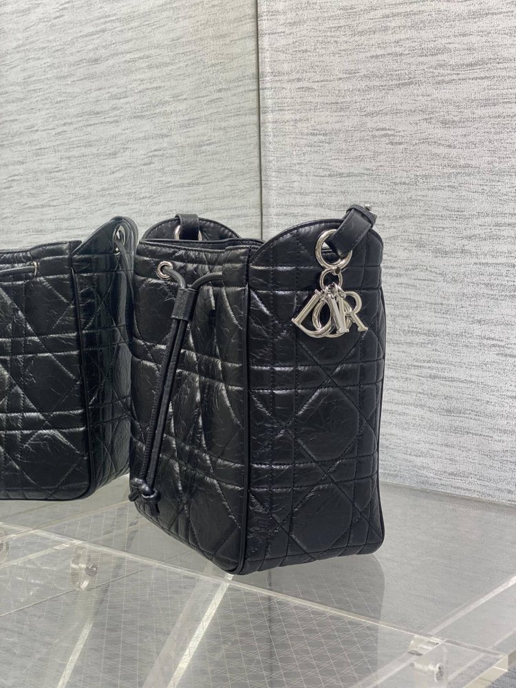 Сумка ведро кожаная Dior Caro 23 см фото 6