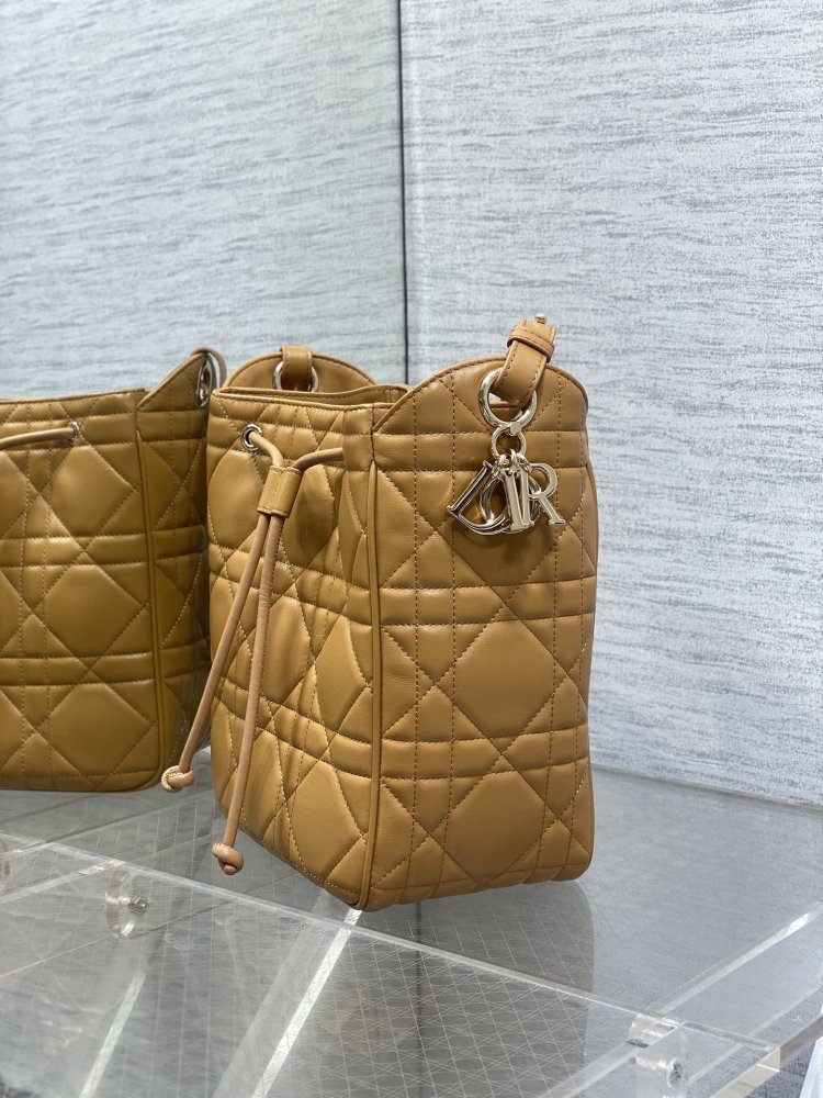 Сумка ведро кожаная Dior Caro 23 см фото 6