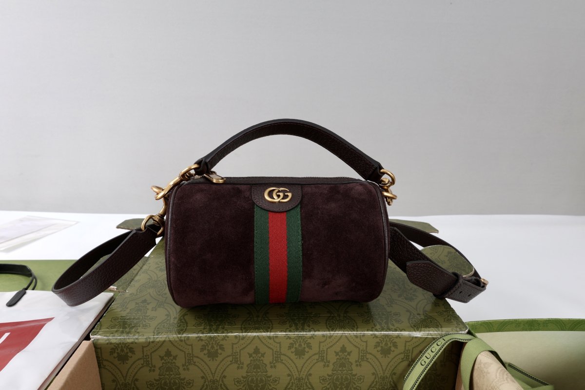 Сумка замшевая женская Ophidia с отделкой Web