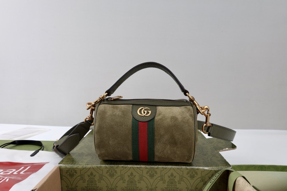 Сумка замшевая женская Ophidia с отделкой Web