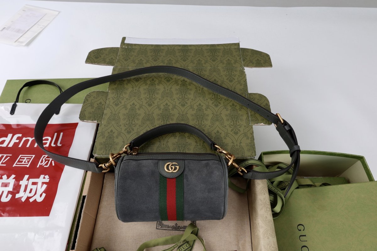 Сумка замшевая женская Ophidia с отделкой Web