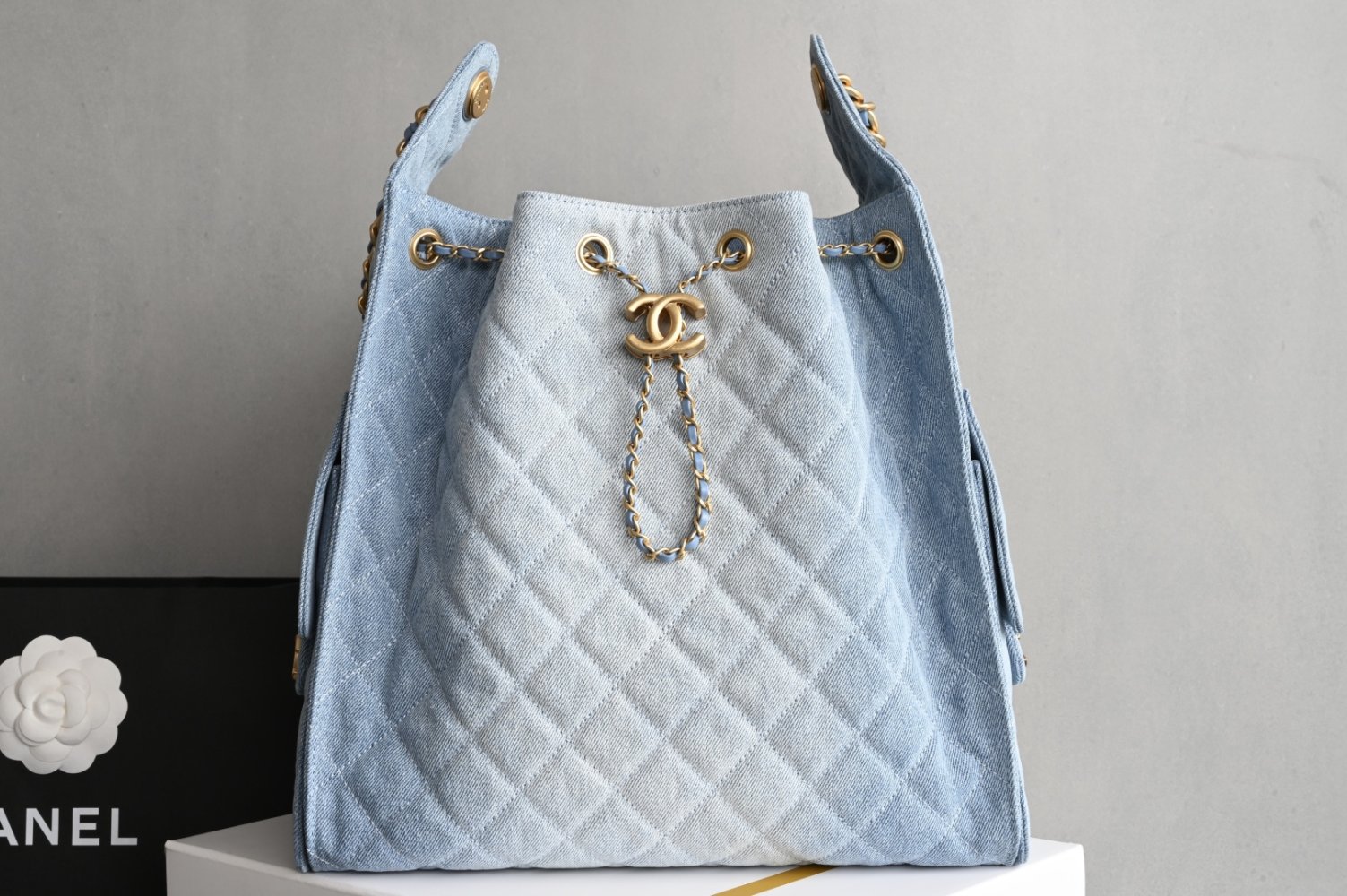 Сумка женская джинсовая Chanel 25 Medium 30 см