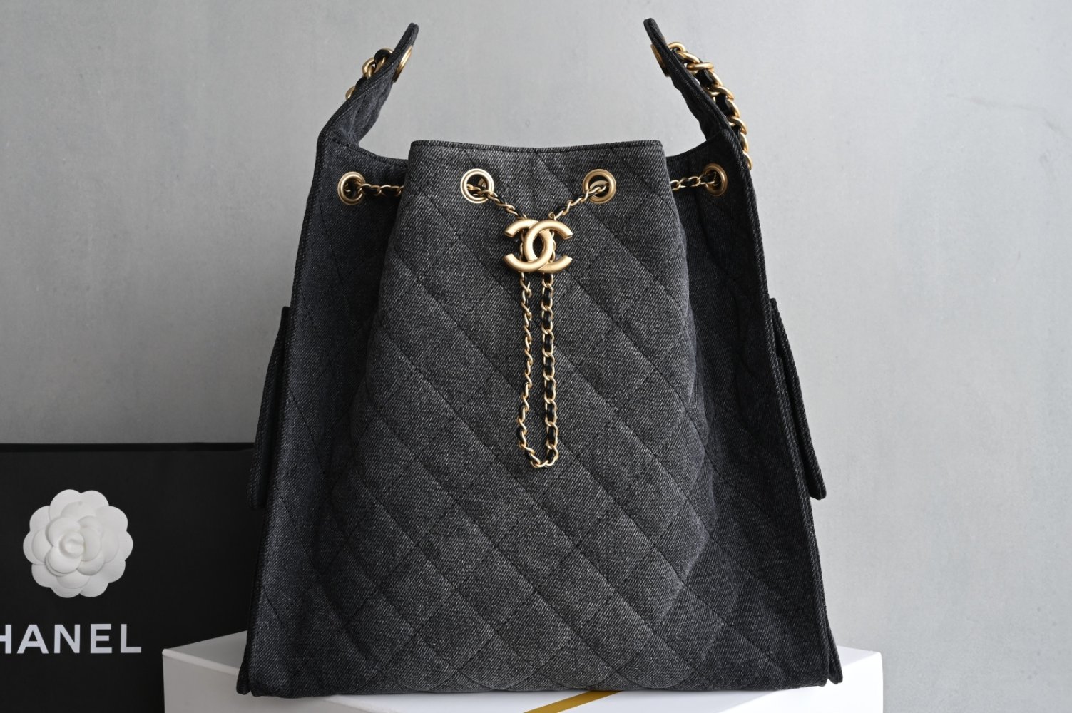 Сумка женская джинсовая Chanel 25 Medium 30 см