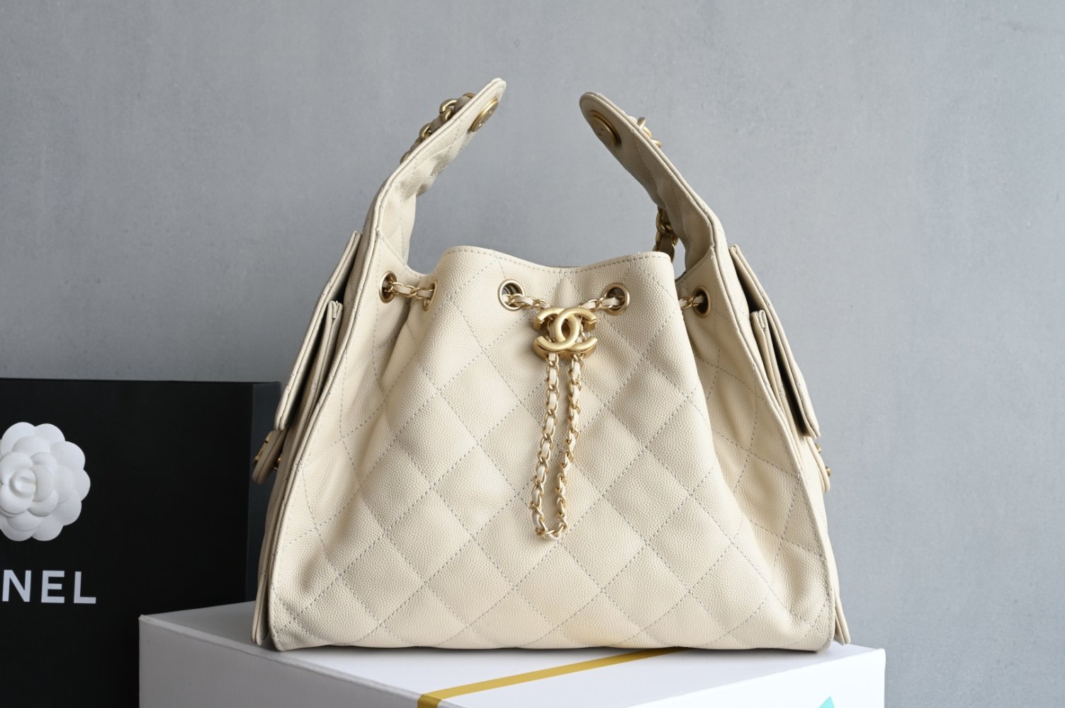 A bag women's leather Chanel 25 Medium 30 cm