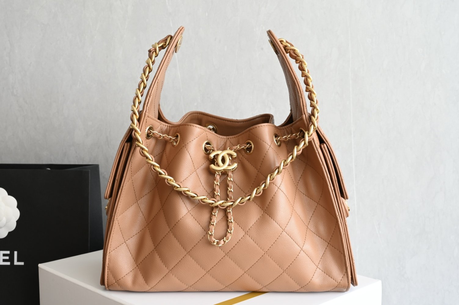 A bag women's leather Chanel 25 Medium 30 cm