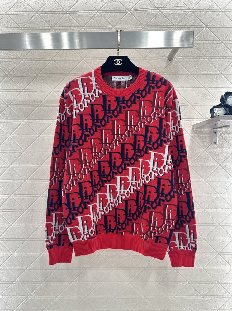 Свитер пуловер из жаккардовой вязки с круглым вырезом