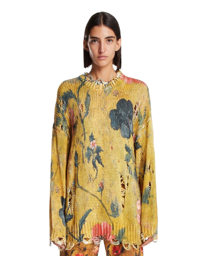 Pullover from round Neck and print