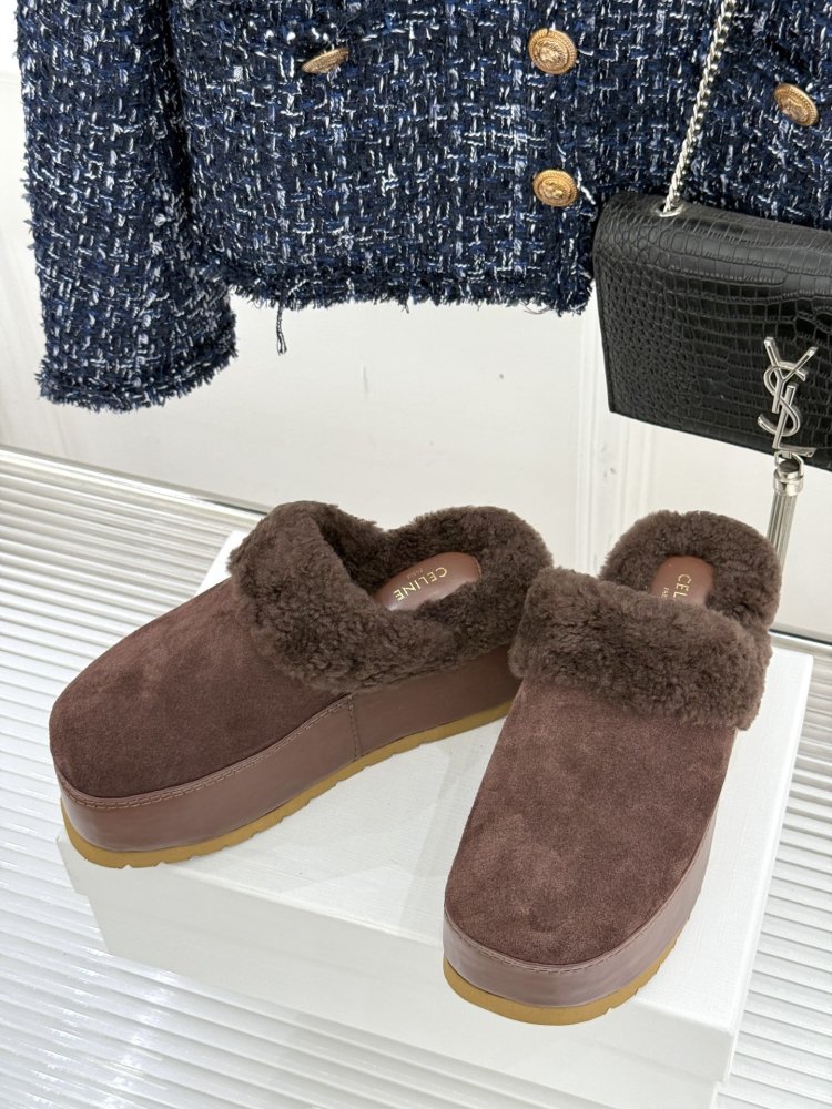 Slippers on platform fur women's фото 2