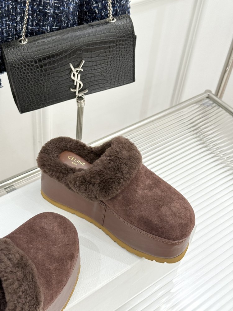 Slippers on platform fur women's фото 5