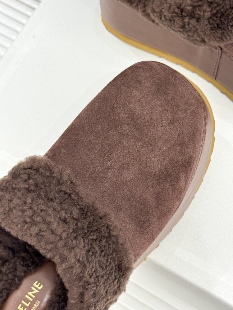 Slippers on platform fur women's фото 7