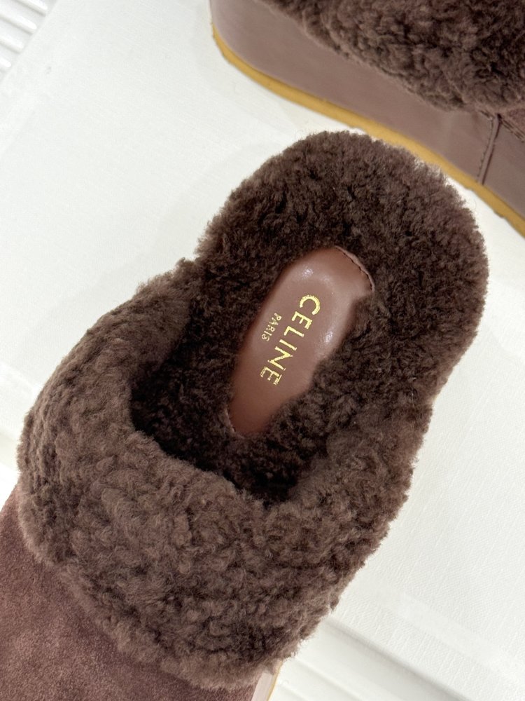 Slippers on platform fur women's фото 8