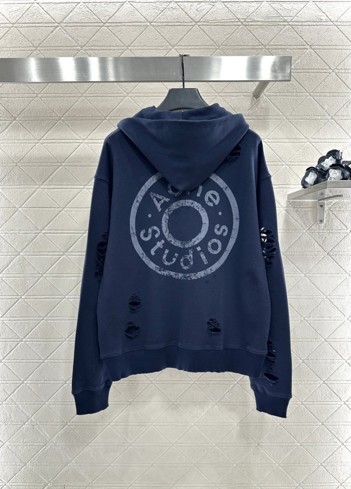 Толстовка з капюшоном і рваними елементами на блискавки фото 2