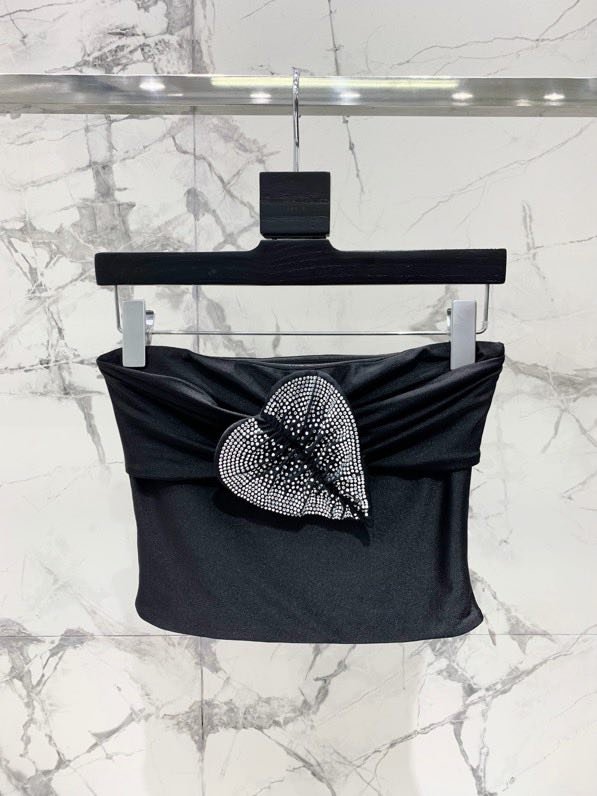 Топ без бретелей Saint Family White Palm со стразами