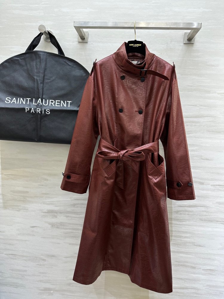 Тренч кожаный женский