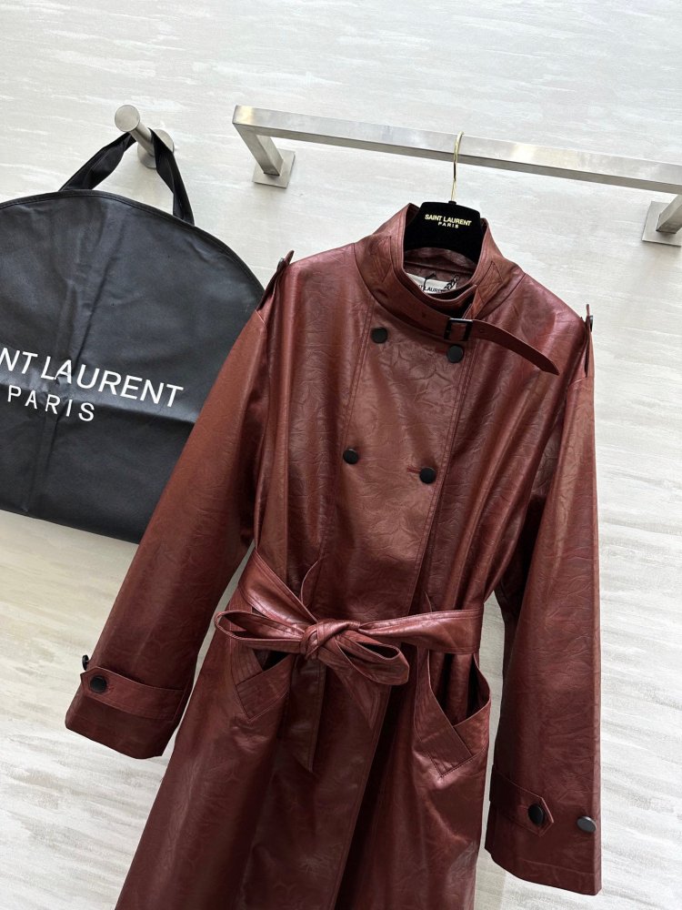 Тренч кожаный женский фото 2