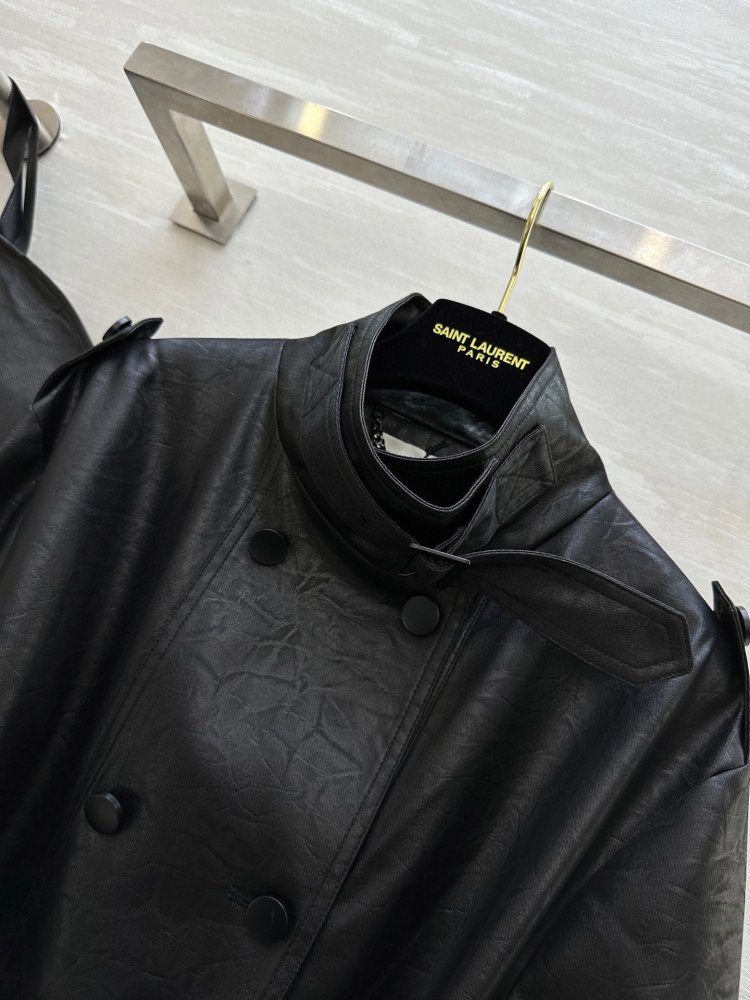 Trench leather female фото 3