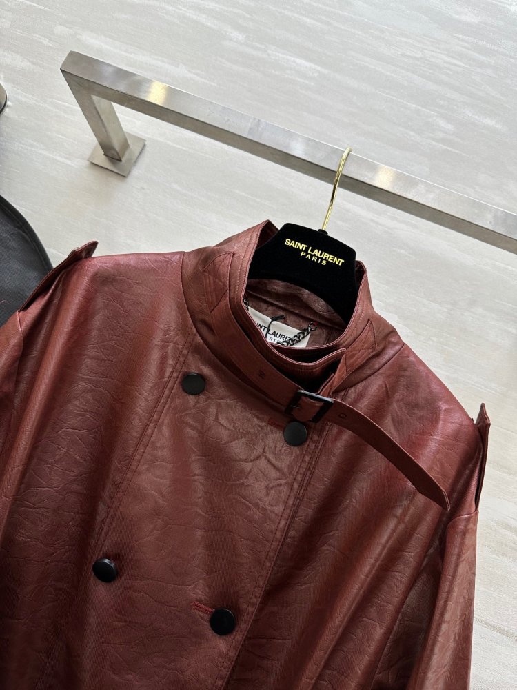 Тренч кожаный женский фото 3