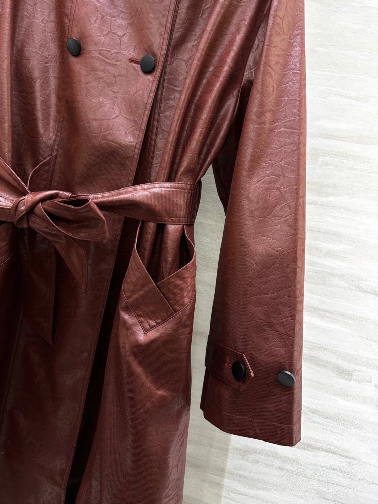 Тренч кожаный женский фото 5