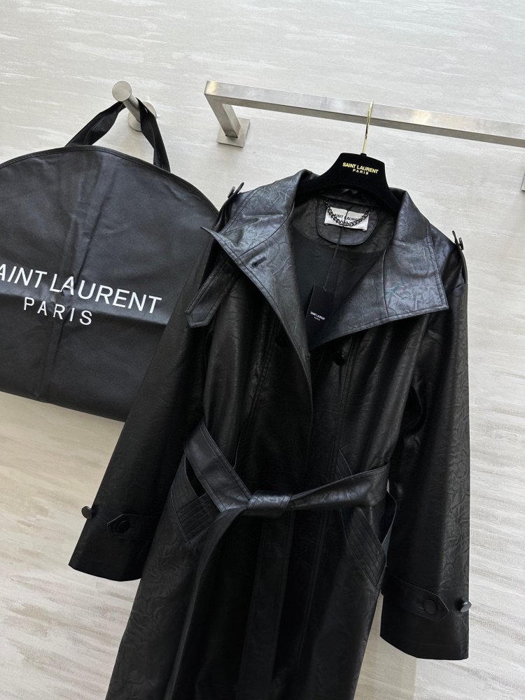 Trench leather female фото 9