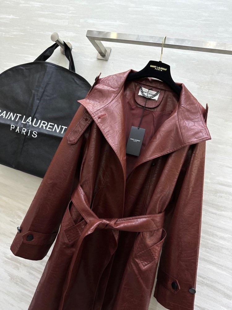 Тренч кожаный женский фото 9