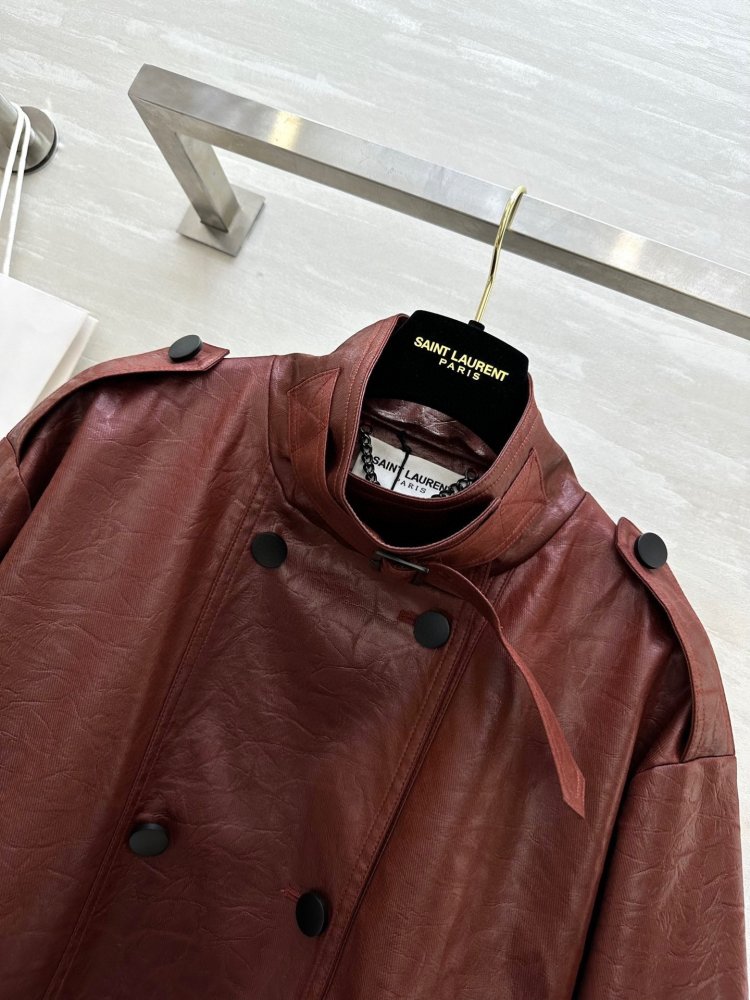 Trench coat leather female фото 3