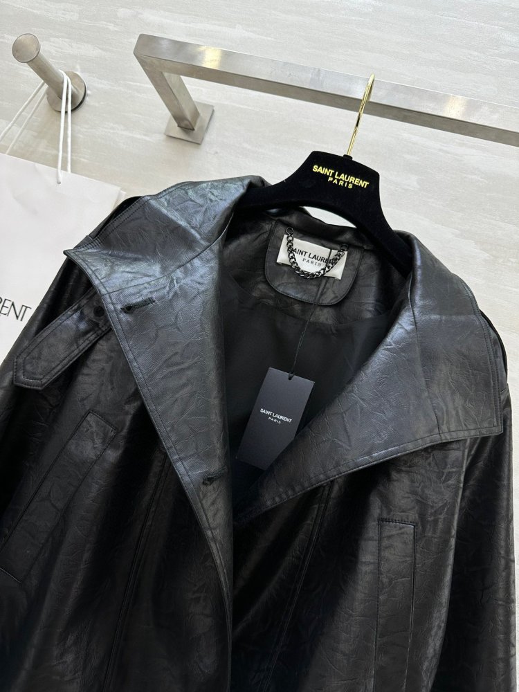 Тренчкот кожаный женский фото 4