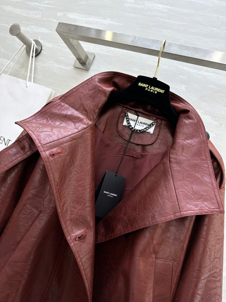 Trench coat leather female фото 5