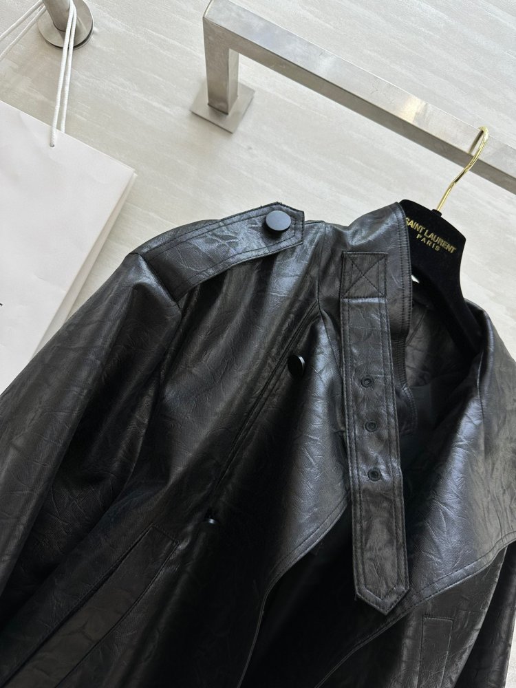 Тренчкот кожаный женский фото 6