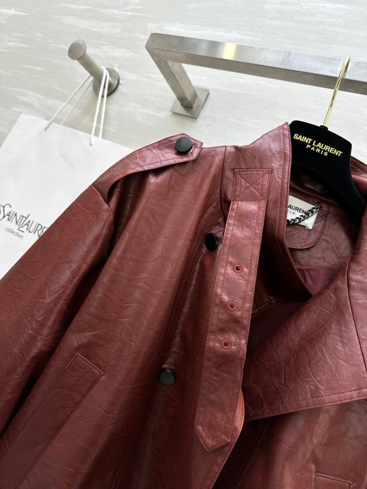 Trench coat leather female фото 6