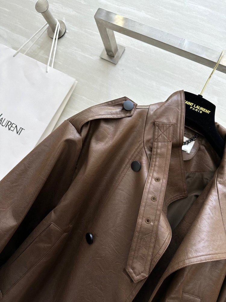 Тренчкот кожаный женский фото 8