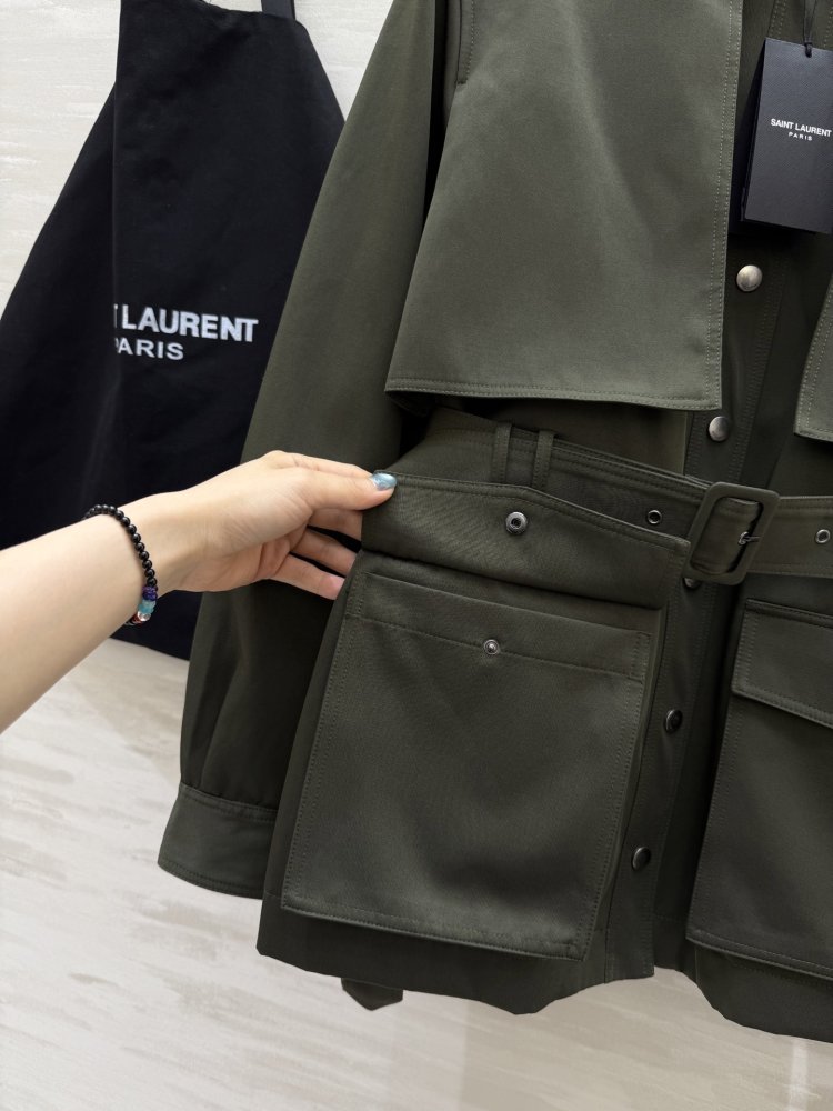 Тренчкот середньої довжини з вилогами і еполетами фото 5