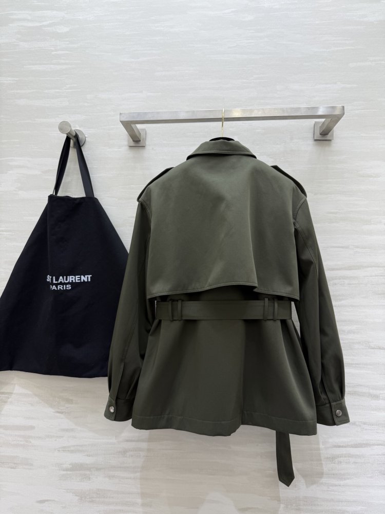 Тренчкот середньої довжини з вилогами і еполетами фото 7