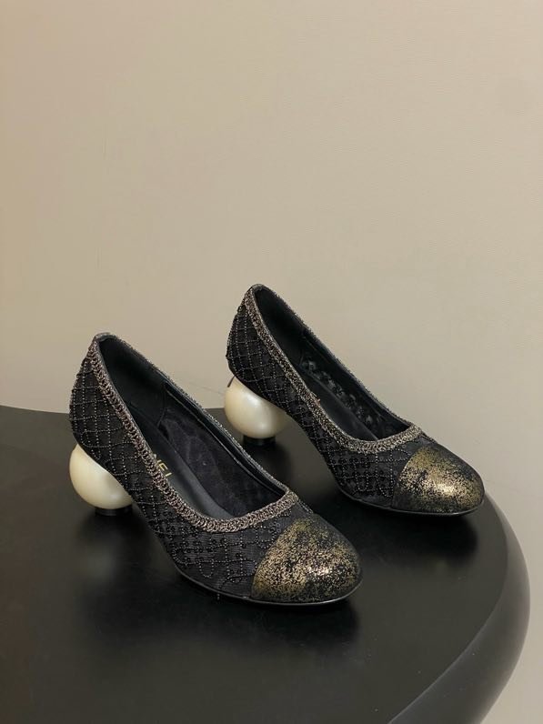 Туфли Chanel 26B на высоком жемчужном каблуке фото 2