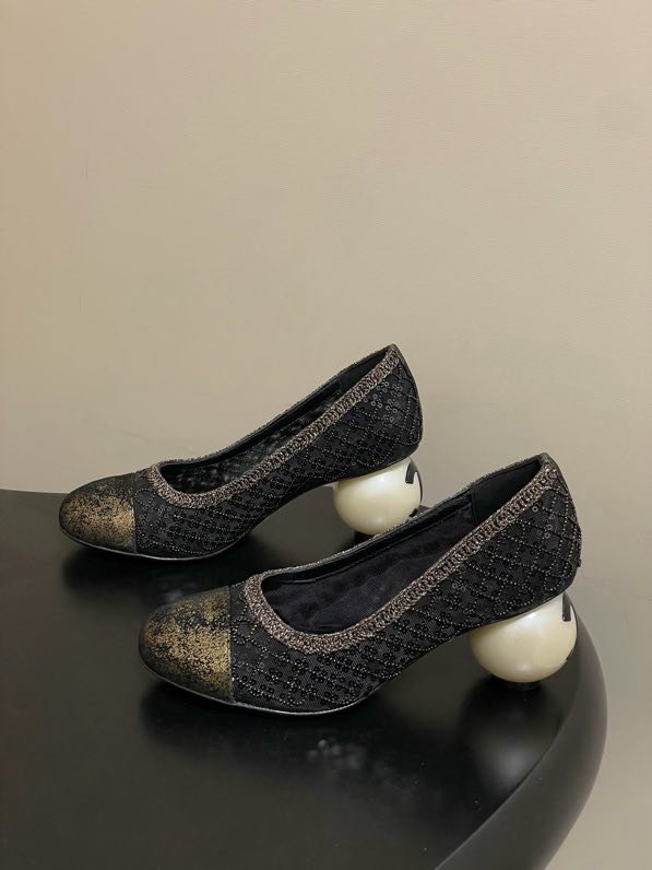 Туфли Chanel 26B на высоком жемчужном каблуке фото 4