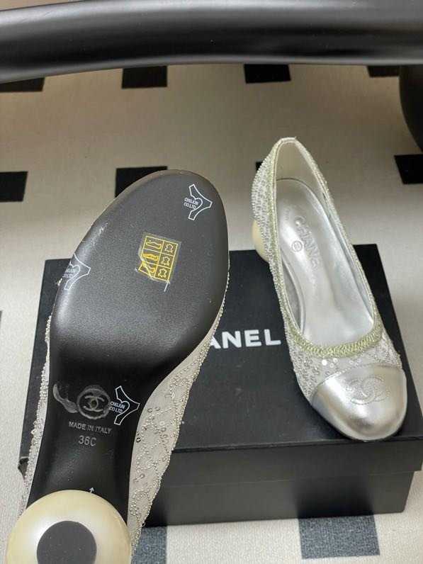 Туфли Chanel 26B на высоком жемчужном каблуке фото 4