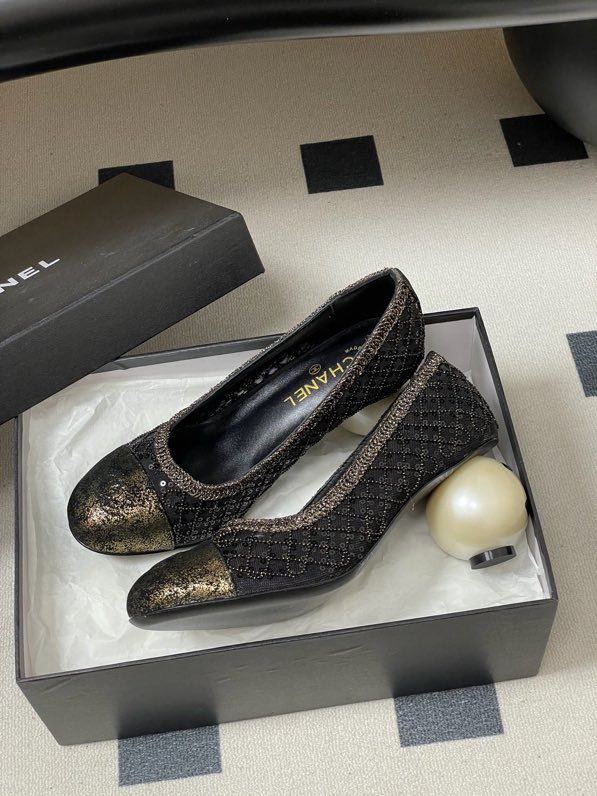 Туфли Chanel 26B на высоком жемчужном каблуке фото 6