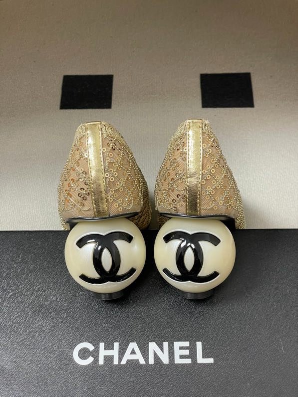 Туфли Chanel 26B на высоком жемчужном каблуке фото 7