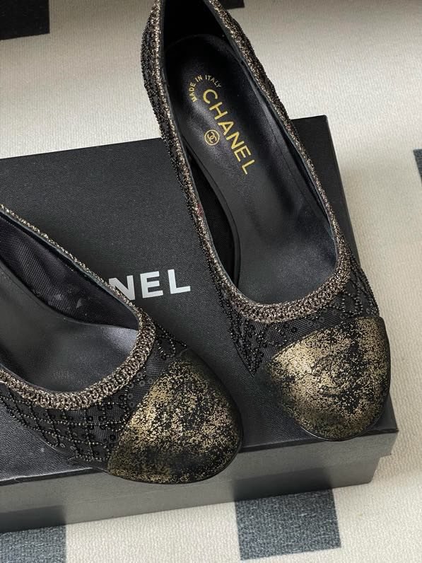 Туфли Chanel 26B на высоком жемчужном каблуке фото 8