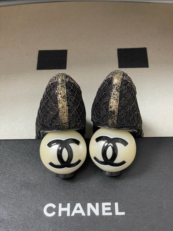 Туфли Chanel 26B на высоком жемчужном каблуке фото 9