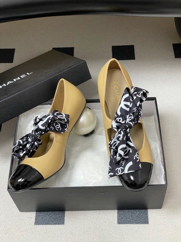 Туфли Chanel 26C на высоком жемчужном каблуке фото 2