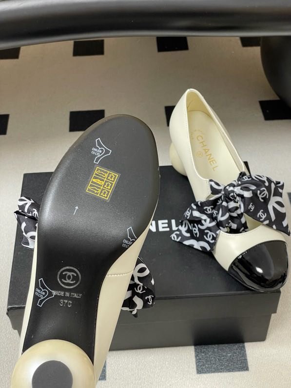 Туфли Chanel 26C на высоком жемчужном каблуке фото 7