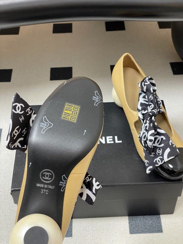 Туфли Chanel 26C на высоком жемчужном каблуке фото 7