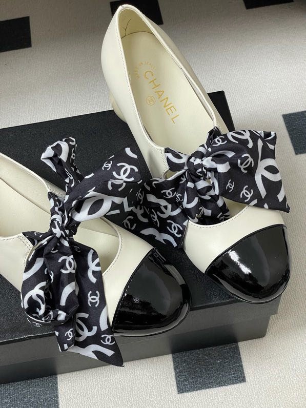 Туфли Chanel 26C на высоком жемчужном каблуке фото 9