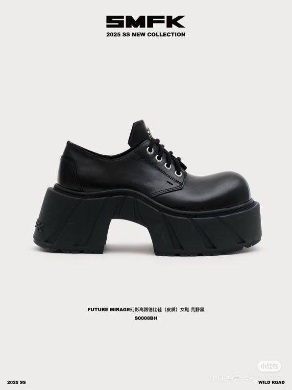 Shoes Derby women's on high soled фото 4