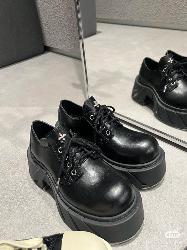 Shoes Derby women's on high soled фото 7