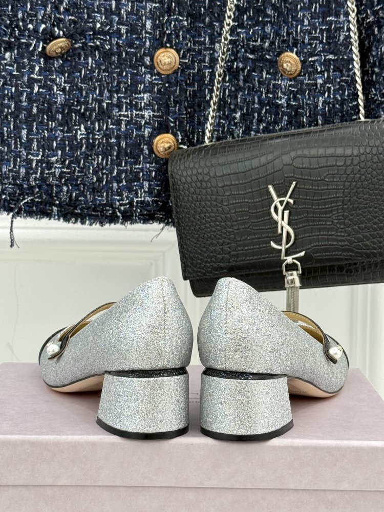 Туфлі Jimmy Choo з товстим каблуком і перламутровим покриттям фото 6