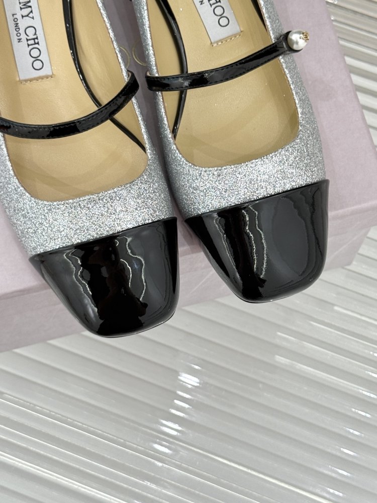 Туфлі Jimmy Choo з товстим каблуком і перламутровим покриттям фото 7