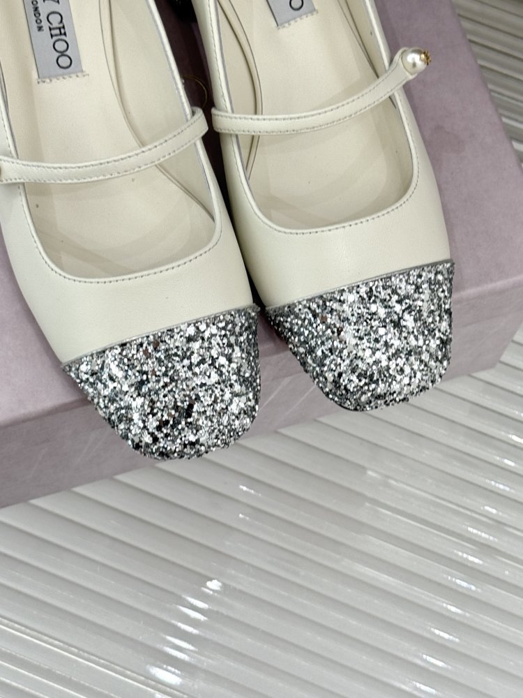Туфлі Jimmy Choo з товстим каблуком і перламутровим покриттям фото 7